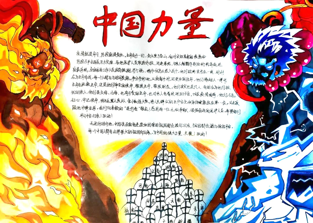 中国力量，抗疫主题手抄报图片-图2