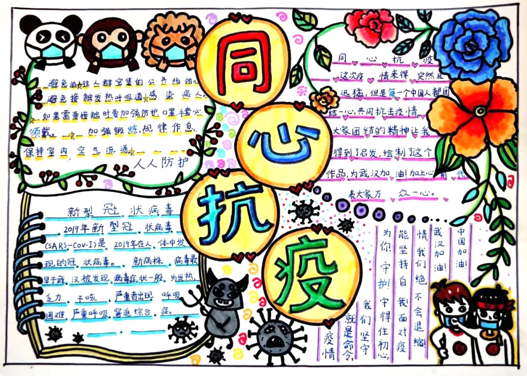 3张关于开学防疫的手抄报-图1