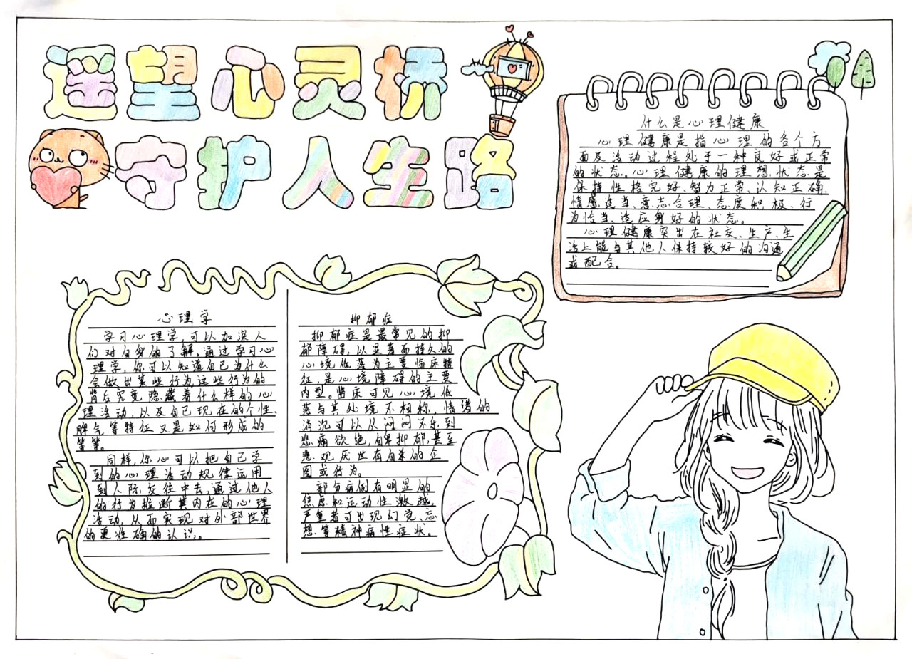 小学生版心理健康手抄报绘画-图4
