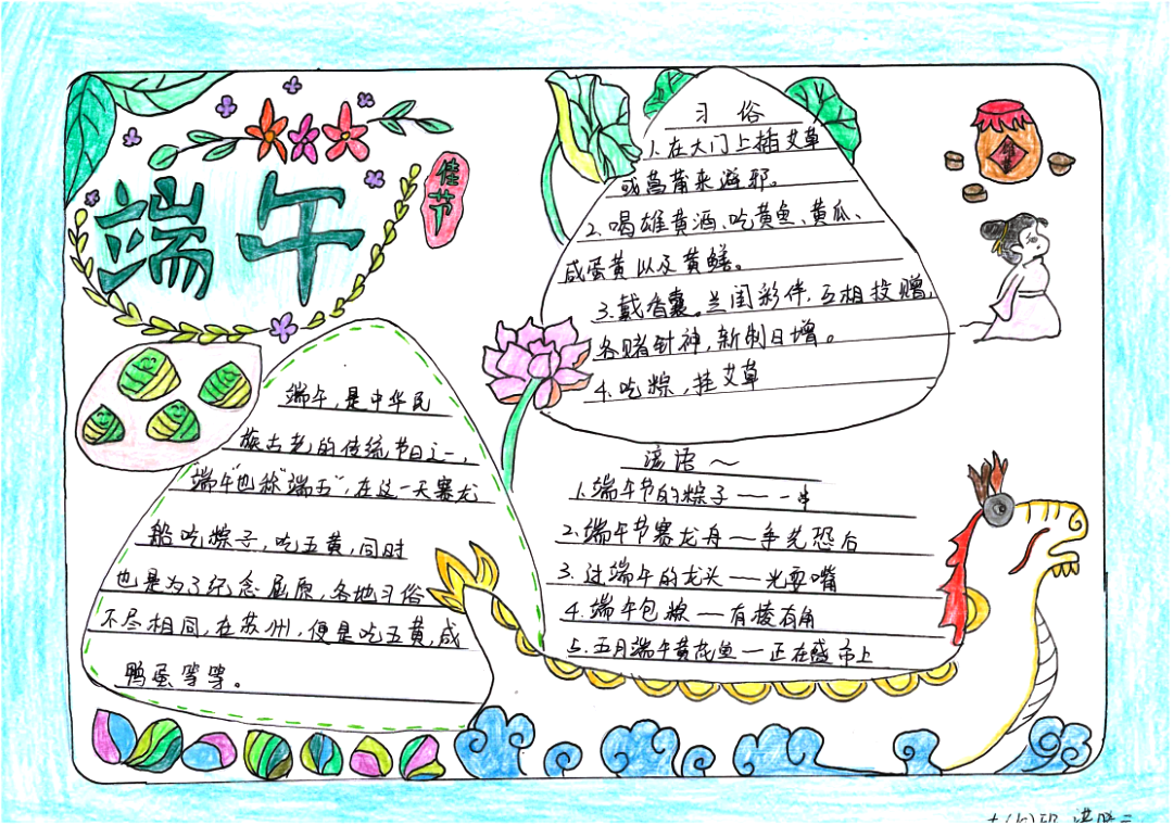 粽情端午主题手抄报一等奖（8张）-图5