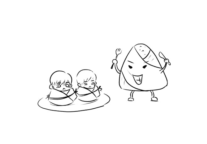 简单可爱的粽子简笔画图片-图4