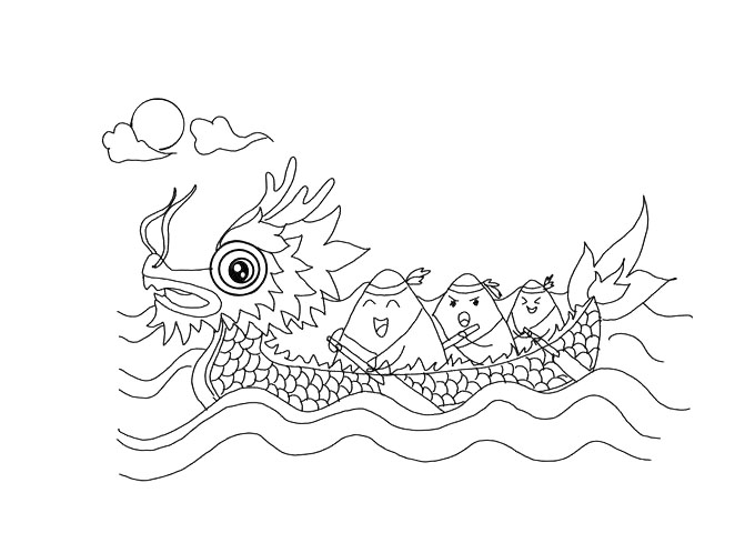漂亮的端午节简笔画-图1