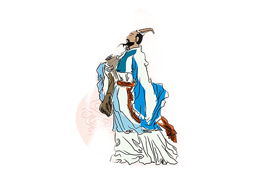 屈原简笔画的各种画法-图4