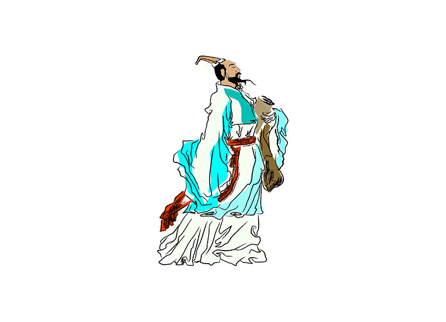 屈原简笔画的各种画法-图5