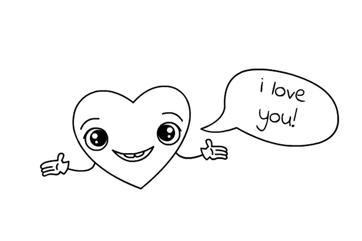 可爱爱心怎么画