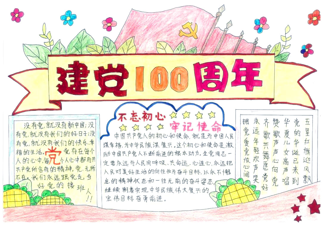 初中建党100周年手抄报一等奖-图12