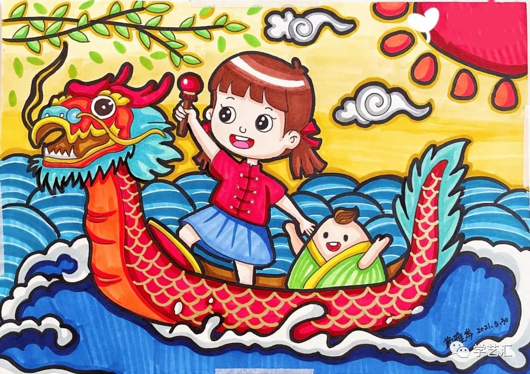漂亮的端午节绘画一等奖-图1
