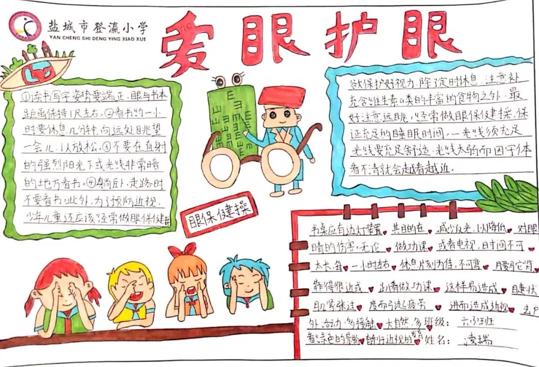 简单又漂亮的爱眼护眼手抄报图片-图1