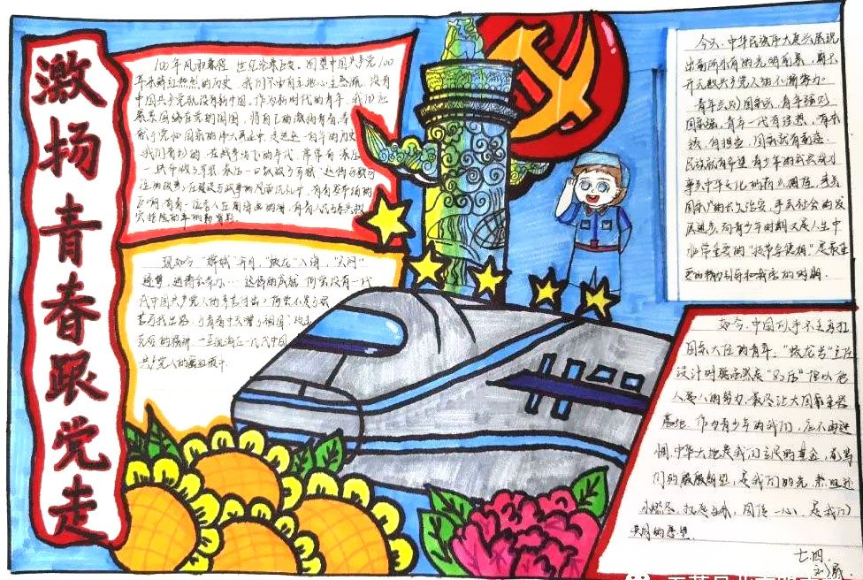 党的光辉照我心手抄报图片-图6