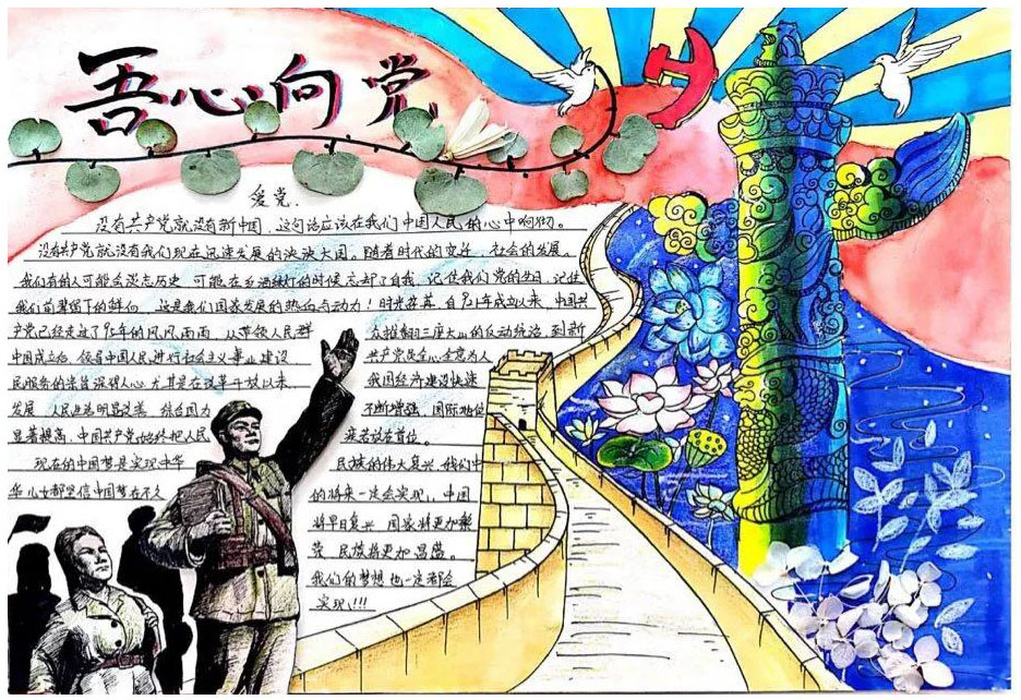 五年级党在我心中手抄报图片-图2