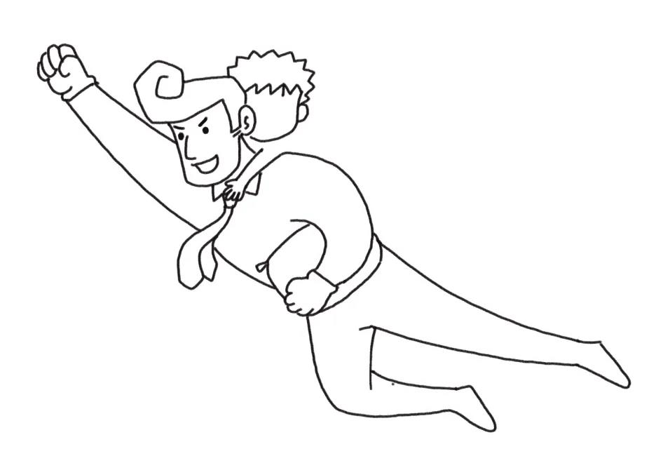 超人爸爸简笔画教程-图4