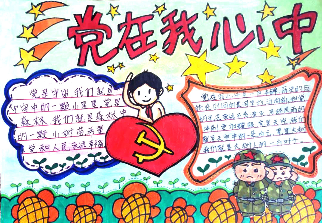 初二党在我心中手抄报图片-图5