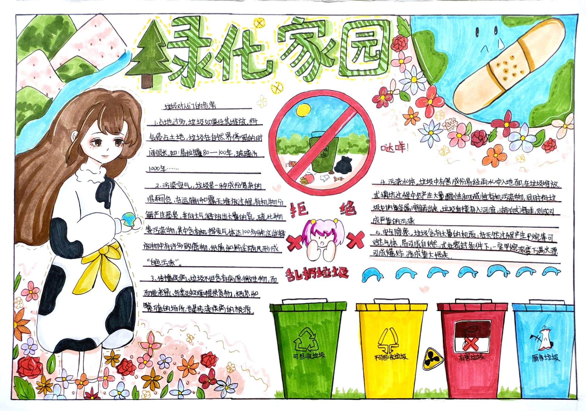 关于低碳行动的手抄报怎么画-图1