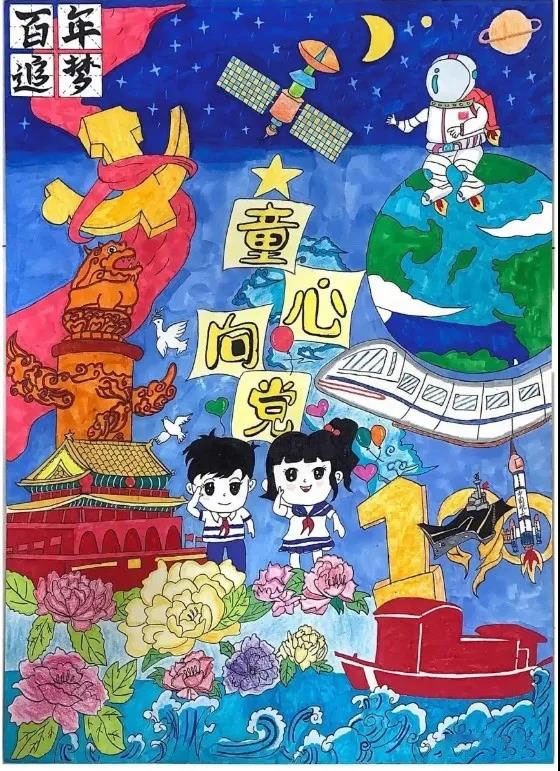 建党一百周年主题绘画-图6