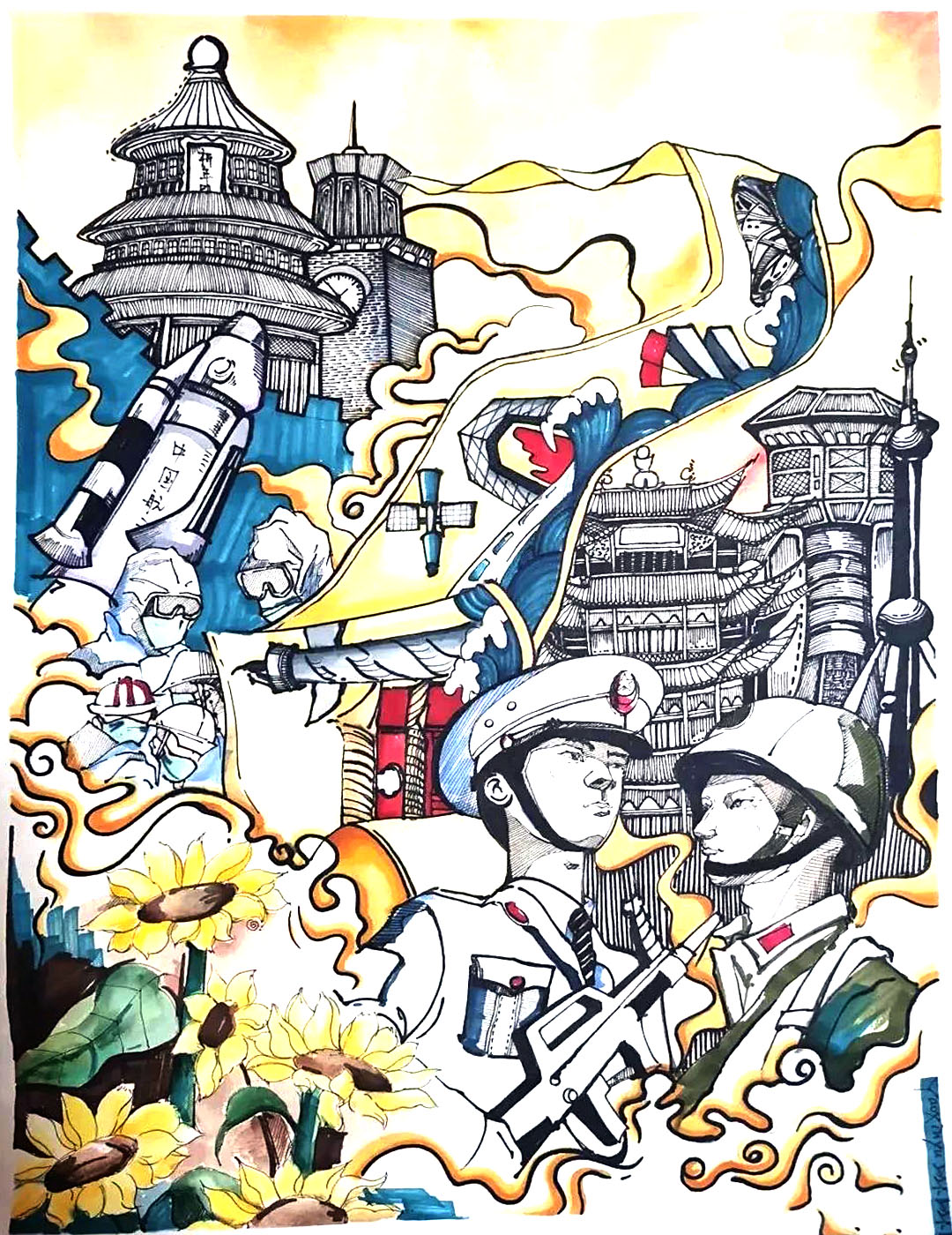 礼赞建党100周年手抄报绘画-图5