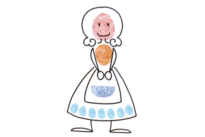 如何用手指印画灰姑娘