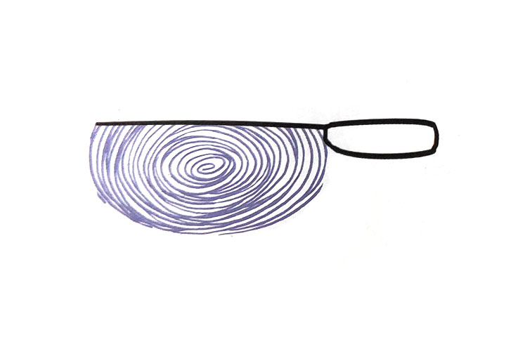 步骤3：画出菜刀的刀柄。