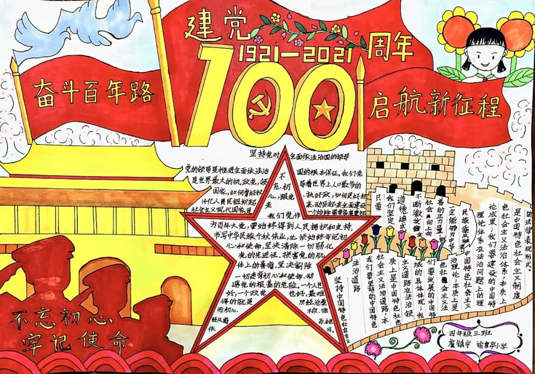 “百年光辉历程  全面建成小康”——建党100周年手抄报-图2