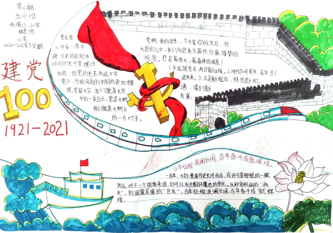 “迎百年党庆 颂百年党恩”主题手抄报-图2