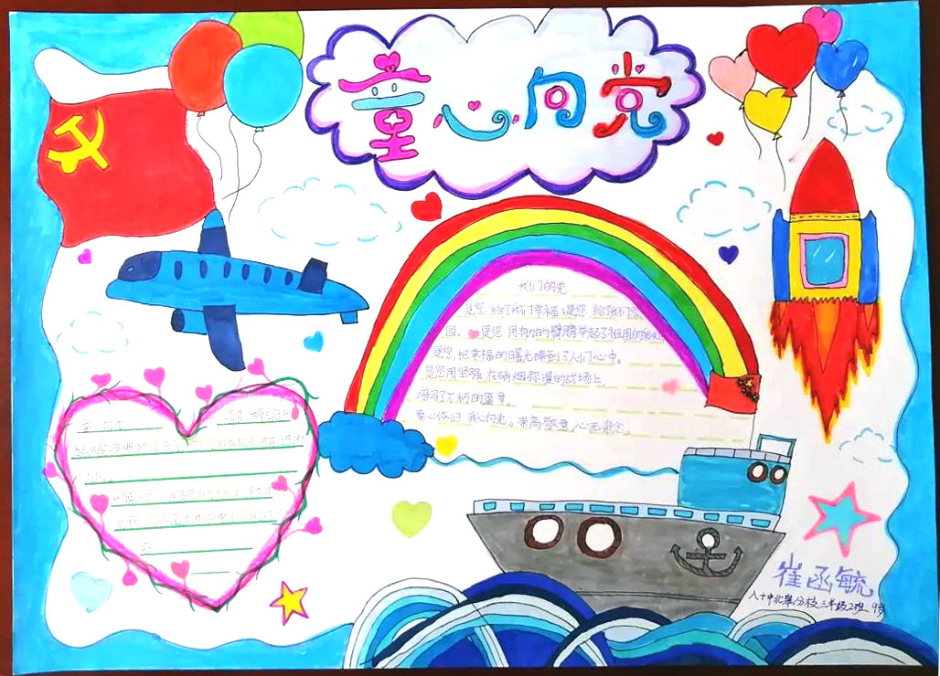 “童心向党”——致敬建党100周年手抄报-图2