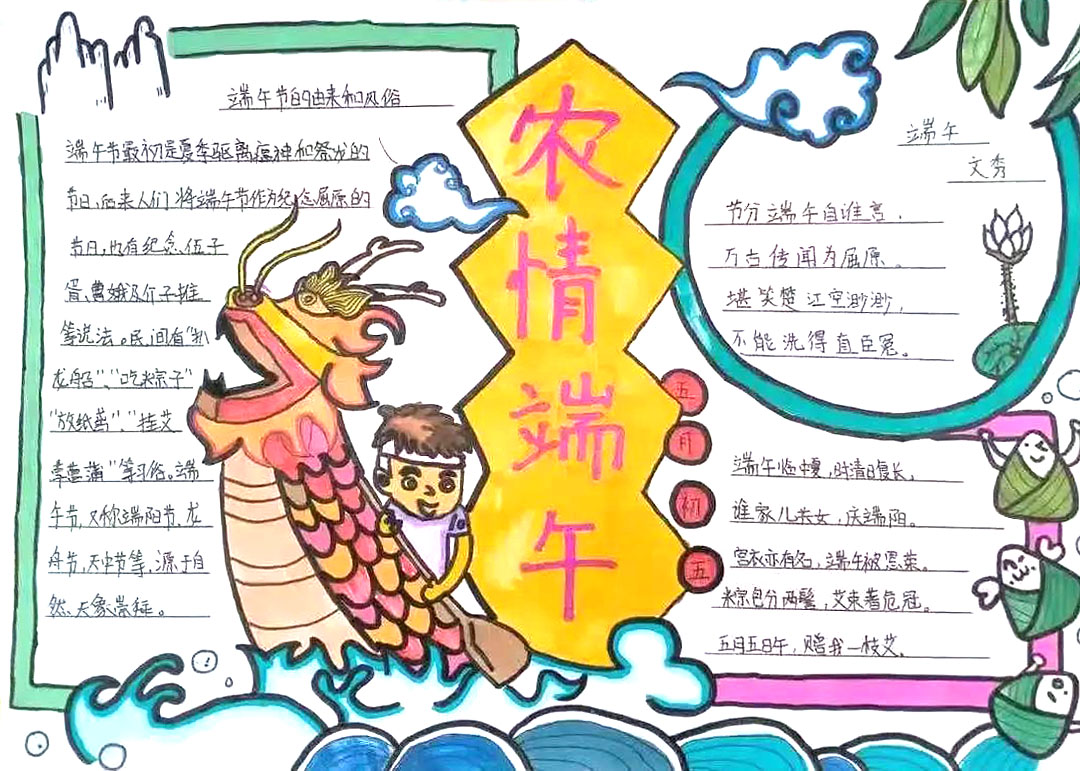 “粽情端午，献礼百年”主题手抄报-图3
