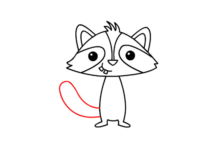 如何画可爱小浣熊-图12