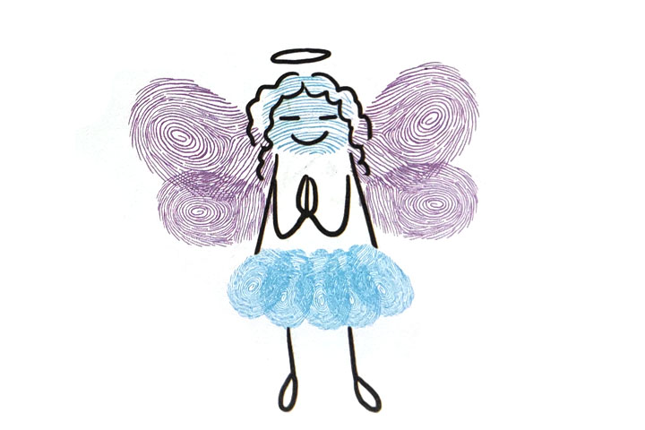 如何用手指印画天使