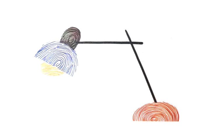 步骤3：画台灯支架。