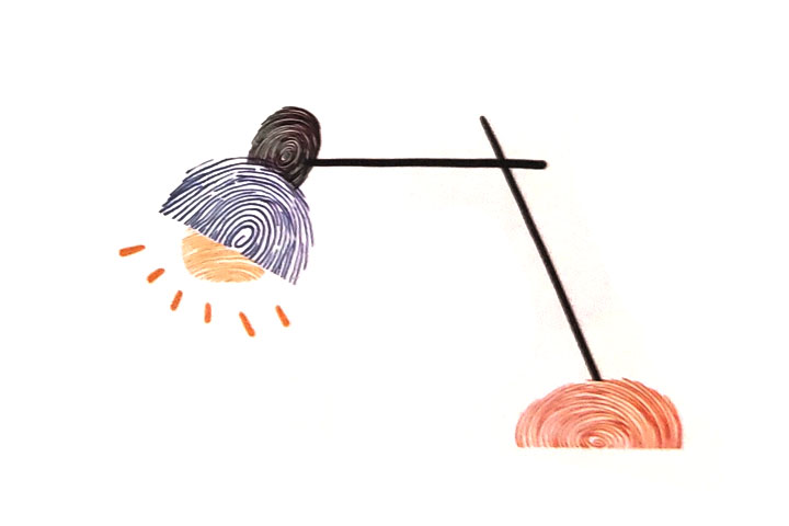 如何用手指印画台灯