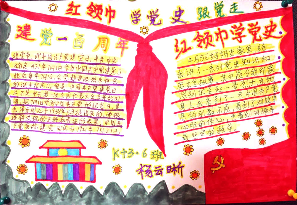 初一建党100周年手抄报版优秀作品-图9