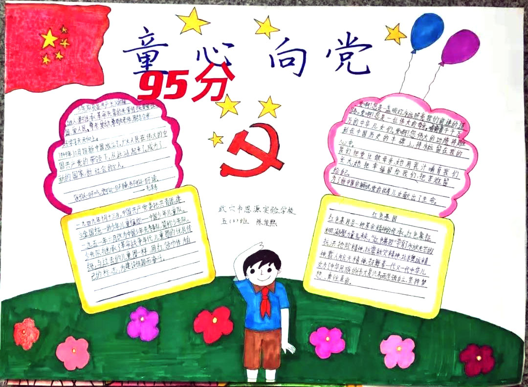“童心向党，喜庆百年”主题手抄报-图11