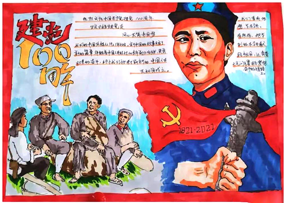 传承红色记忆，庆祝建党百年手抄报-图3