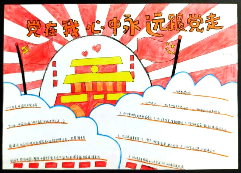 四年级建党100年手抄报图片-图6