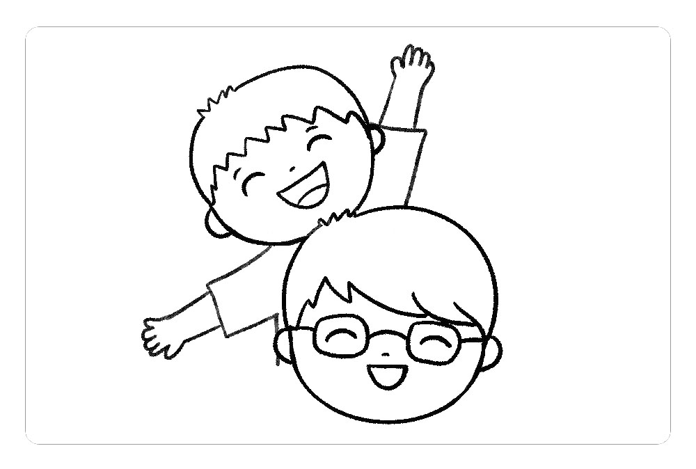 步骤3：然后，画出孩子开心的坐在爸爸肩膀上的样子，我们先画出宝宝张开的双臂