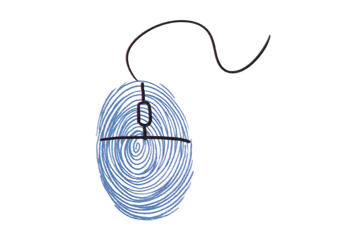 如何用手指印画鼠标