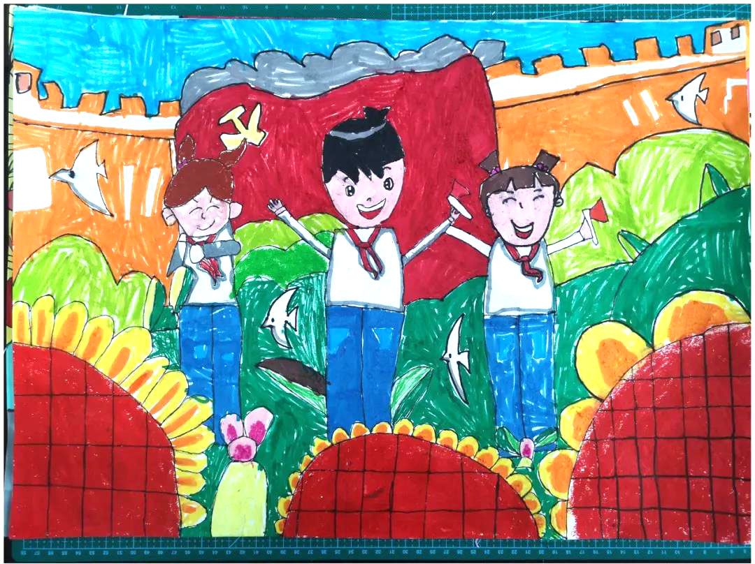 童心向党 庆祝建党100周年绘画-图5