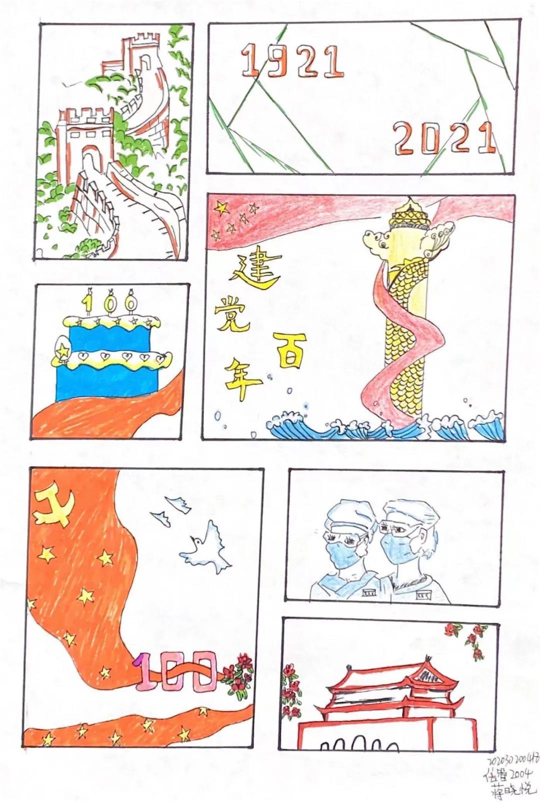 百年礼赞 我心向党 庆祝建党一百周年绘画图片-图8