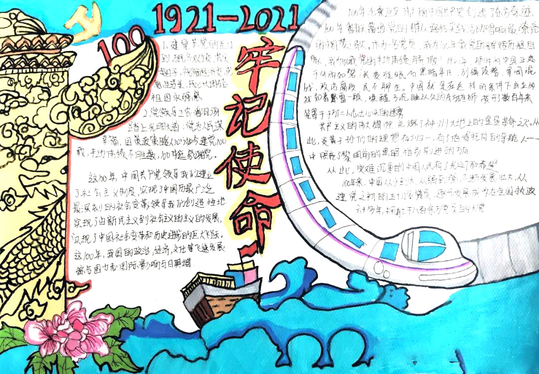 “手绘百年路 砥砺忆峥嵘”庆祝建党百年手抄报-图10