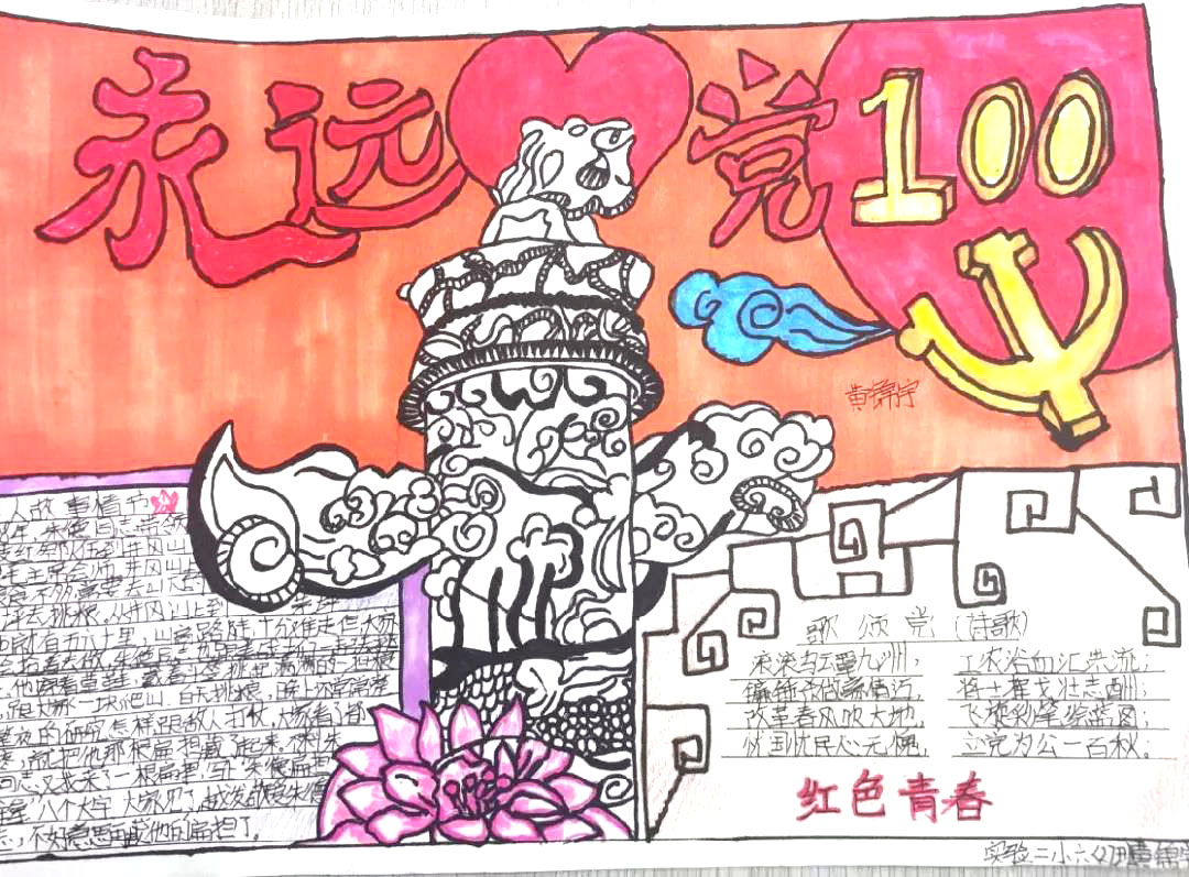 传承红色基因，献礼建党百年手抄报-图2