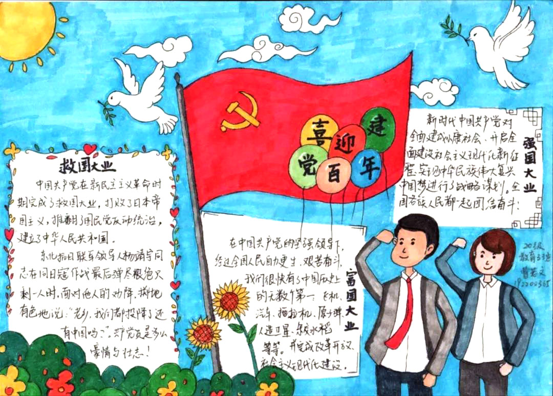 献礼建党百年优秀手抄报-图5