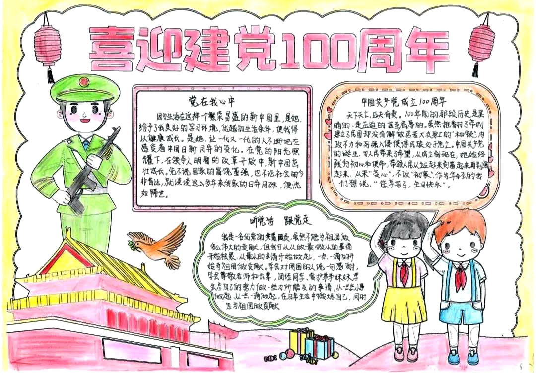 献礼建党百年优秀手抄报-图7