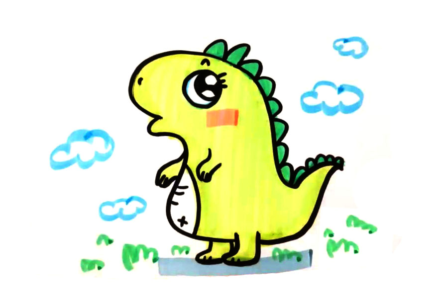 可爱恐龙怎么画
