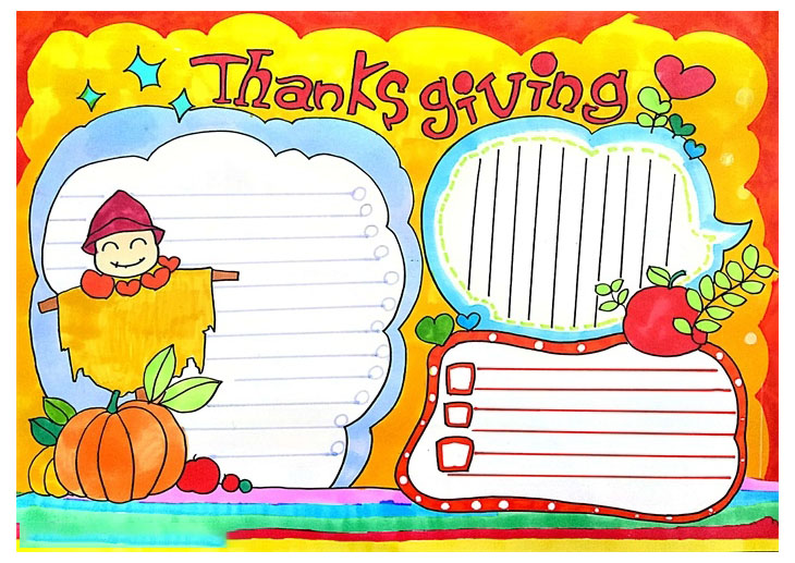 3张漂亮的感恩节英语手抄报模板-图3