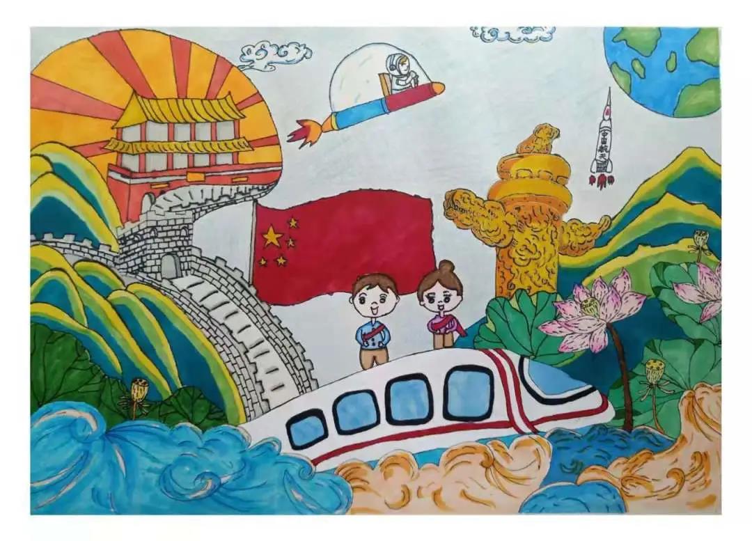 建党百年创意儿童画-图2