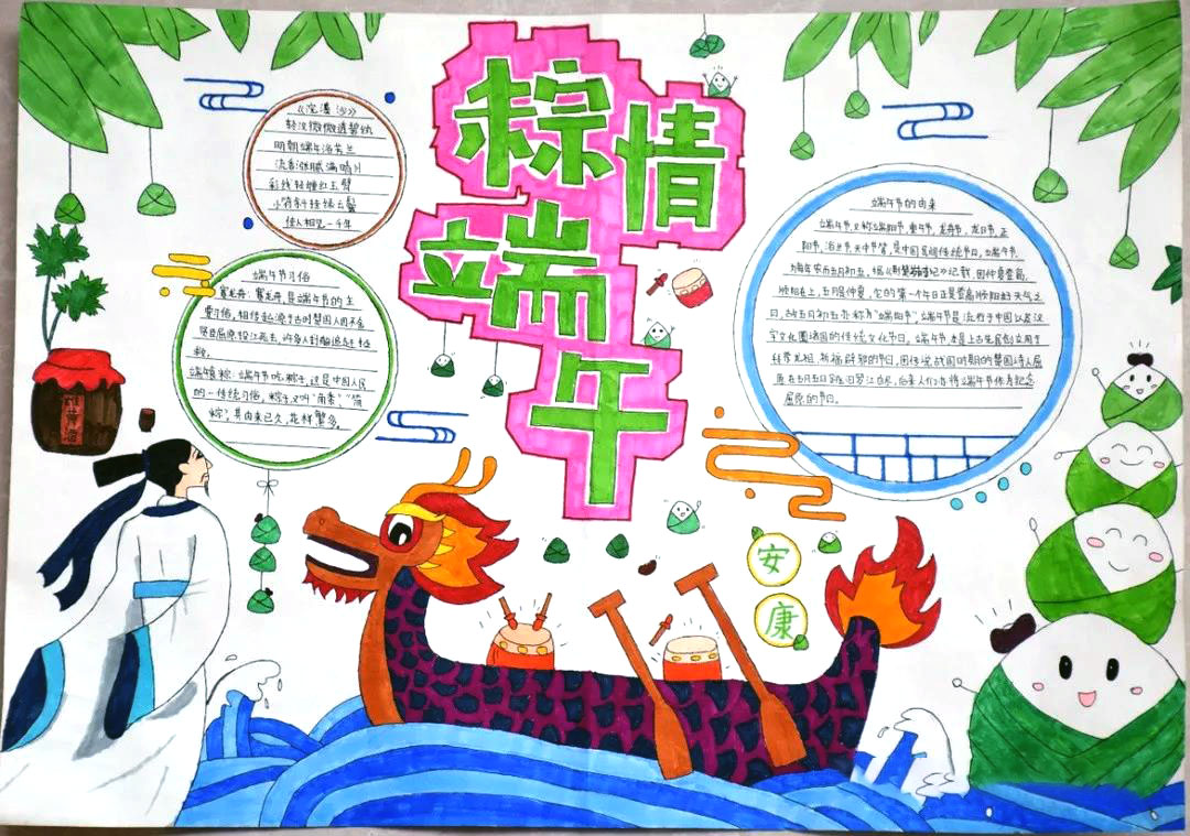 小学生端午安康手抄报图片-图6