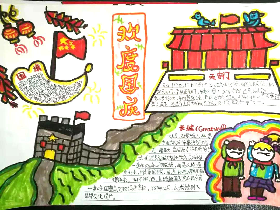 小学生欢度国庆手抄报图片-图1