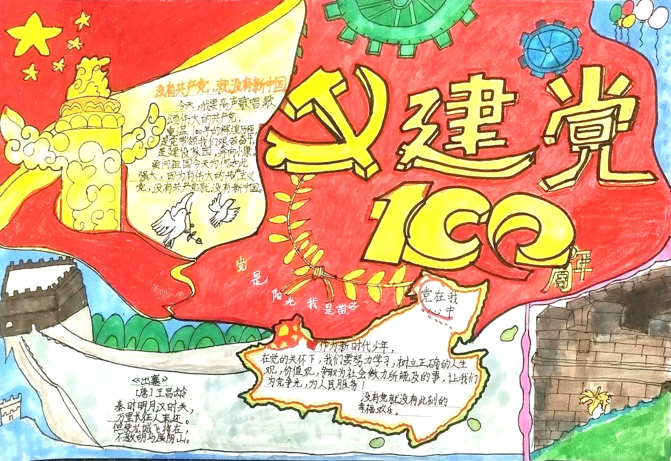 三年级建党100周年手抄报漂亮-图2