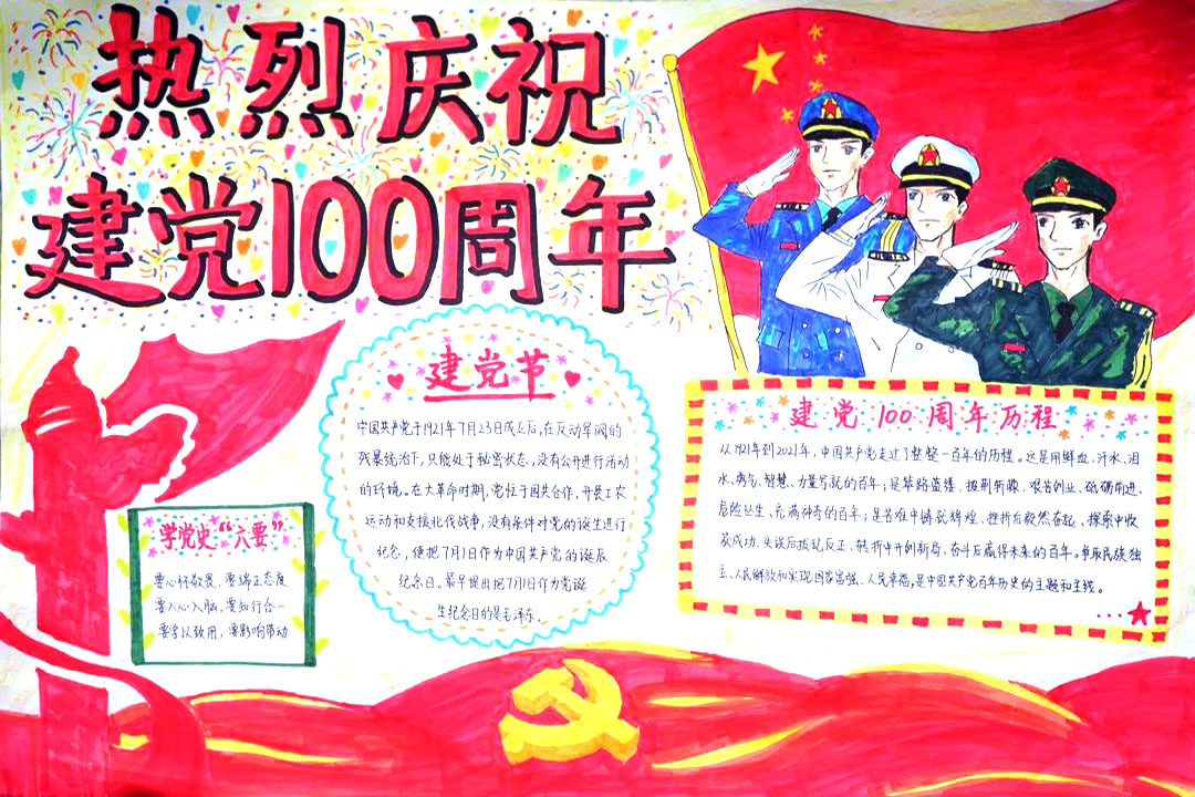 百年恰是风华正茂手抄报-图9