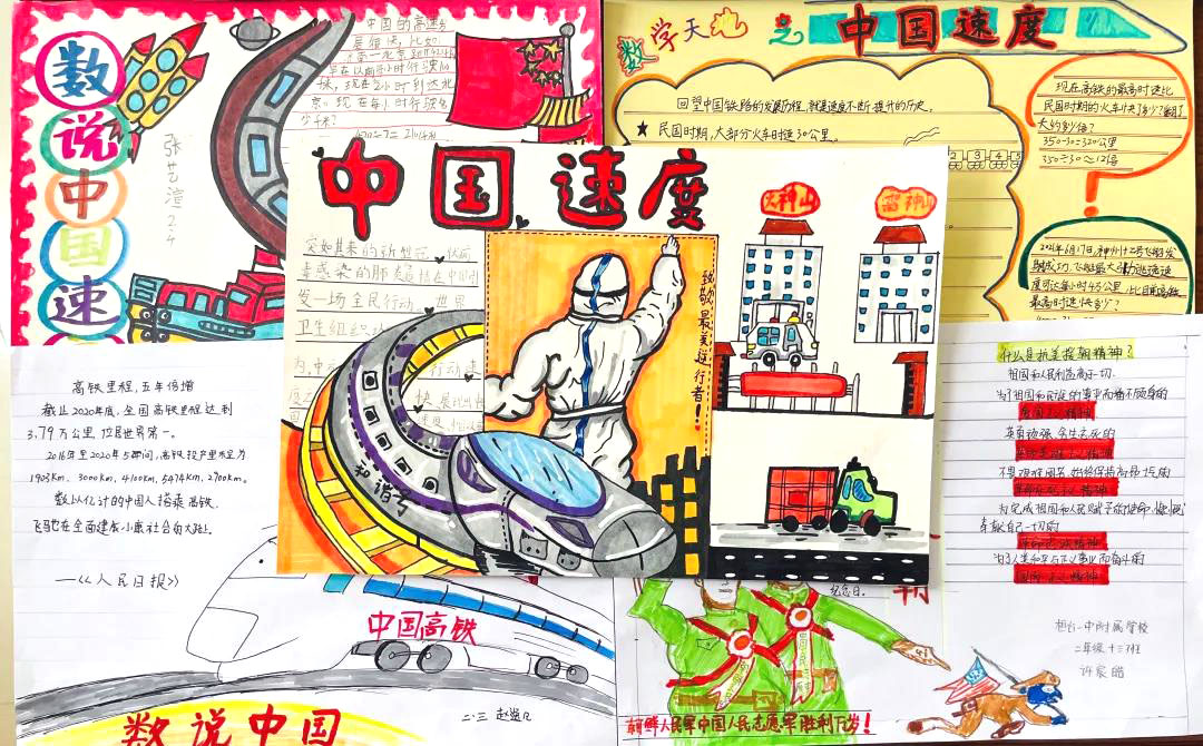 步骤7：手抄报主题：中国速度