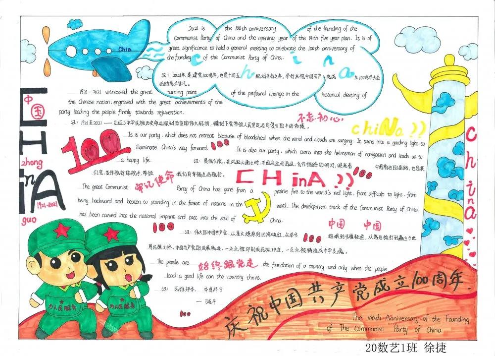 建党百年英语手抄报简单漂亮-图5